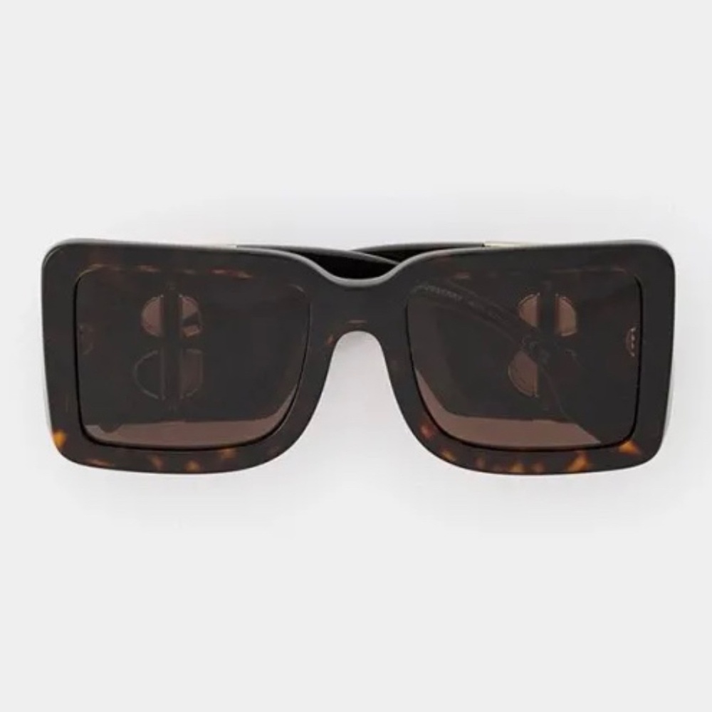 New! Burberry BE4406U 300273 Havana Oversized Sunglasses, Authentic - Picture 6 of 10